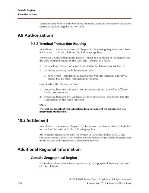 Maestro Global Rules (PDF) - MasterCard