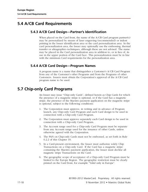 Maestro Global Rules (PDF) - MasterCard