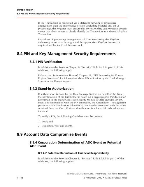 Maestro Global Rules (PDF) - MasterCard