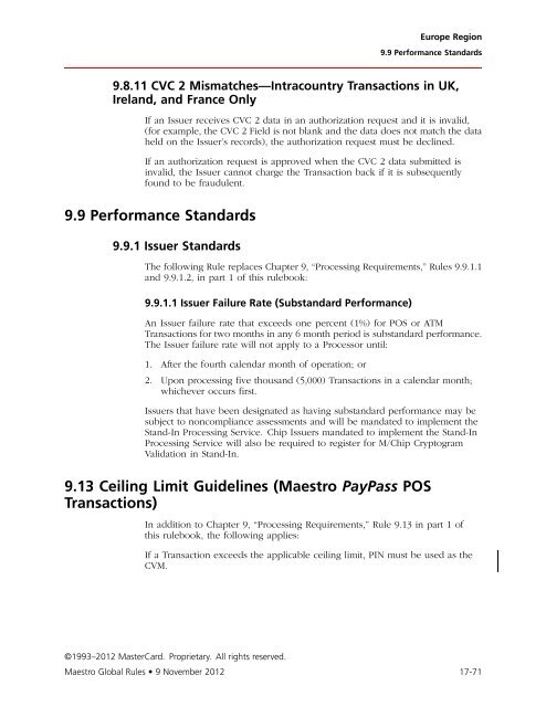 Maestro Global Rules (PDF) - MasterCard