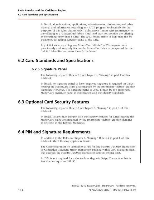 Maestro Global Rules (PDF) - MasterCard