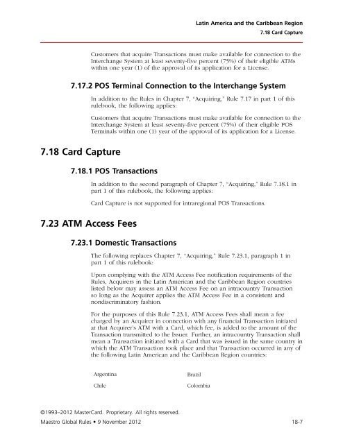 Maestro Global Rules (PDF) - MasterCard