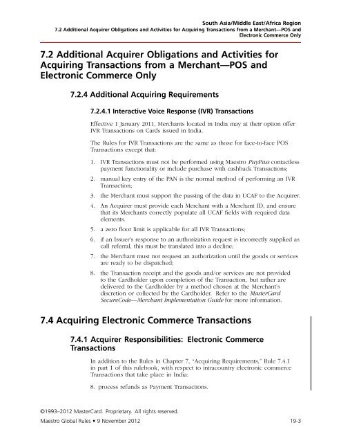 Maestro Global Rules (PDF) - MasterCard