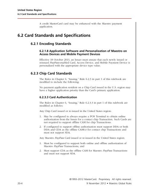 Maestro Global Rules (PDF) - MasterCard