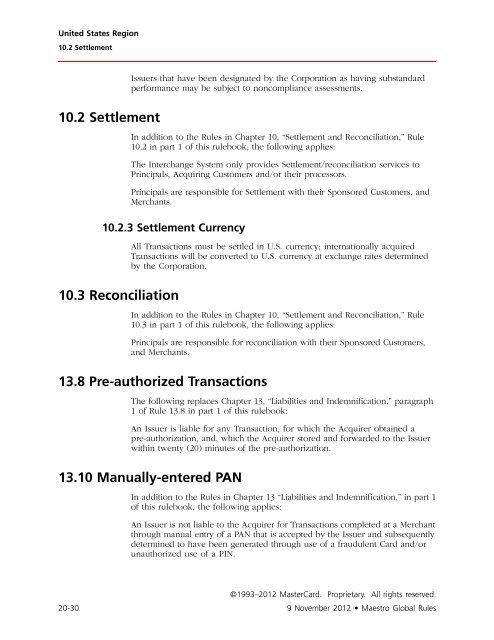 Maestro Global Rules (PDF) - MasterCard