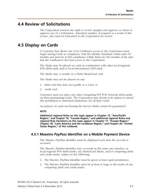 Maestro Global Rules (PDF) - MasterCard