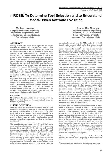 mROSE - International Journal of Computer Applications - IJCA