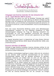 Anregungen zum Kreativen Schreiben - Meerbuscher Kulturkreis eV