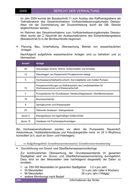 Bericht der Verwaltung 2009 - Dessau-Roßlau