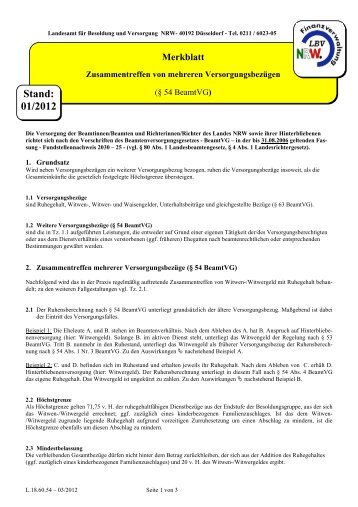 Zusammentreffen von mehreren Versorgungsbezügen