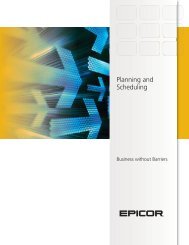Planning and Scheduling - Epicor