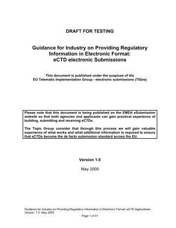 eCTD Guidance Document - eSubmission - Europa