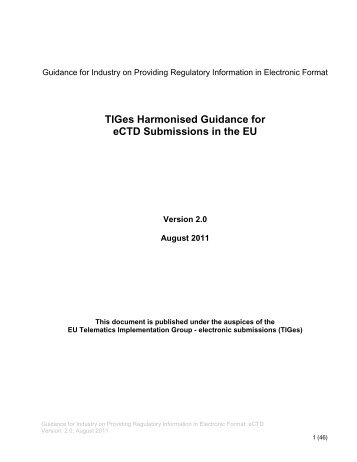 eCTD Guidance Document - eSubmission - Europa