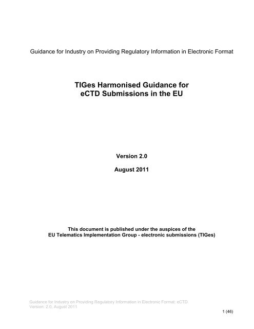 eCTD Guidance Document - eSubmission - Europa