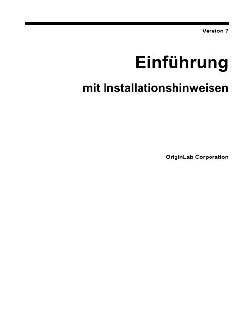 Origin 7 Tutorials - OriginLab