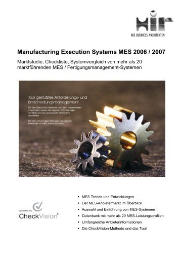 Manufacturing Execution Systems MES 2006 / 2007