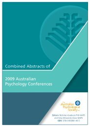 2009 Australian Psychology Conferences Combined Abstracts of