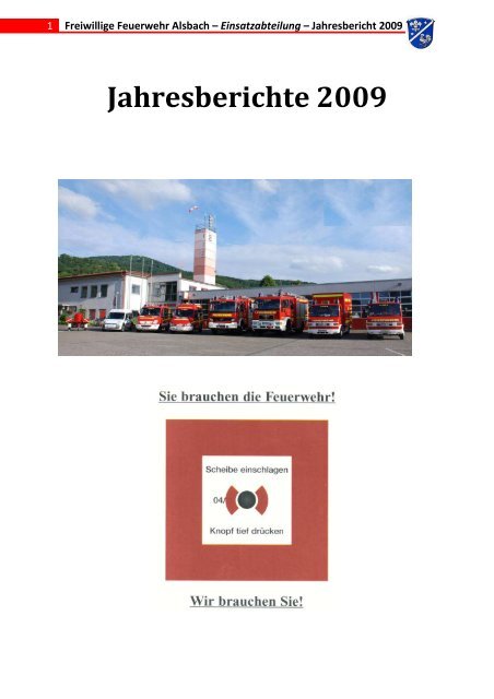 Jahresbericht 2009 FF Alsbach Einsatzabteilung - Feuerwehr Alsbach