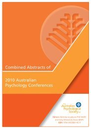 2010 Australian Psychology Conferences Combined Abstracts of