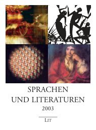 Sprachen und Literaturen 2003 - LIT Verlag