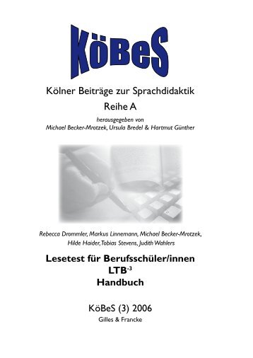 Lesetest für Berufsschüler/innen LTB-3 Handbuch - Kölner Beiträge ...