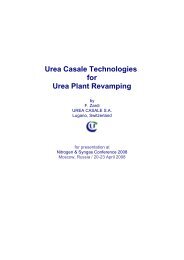 Urea Casale Technologies for Urea Plant ... - CASALE GROUP