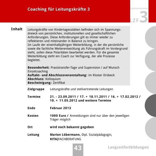 Seminarprogramm 2011.cdr - bei der Kita Fachberatung!