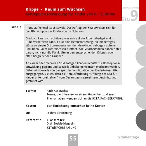 Seminarprogramm 2011.cdr - bei der Kita Fachberatung!