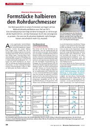 Formstücke halbieren den Rohrdurchmesser