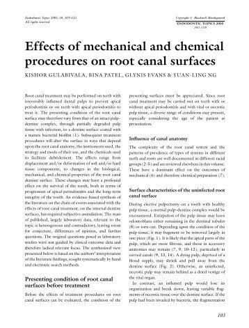 Effects of mechanical and chemical procedures on root - College of ...