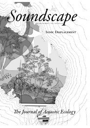 The Journal of Acoustic Ecology - World Forum for Acoustic Ecology