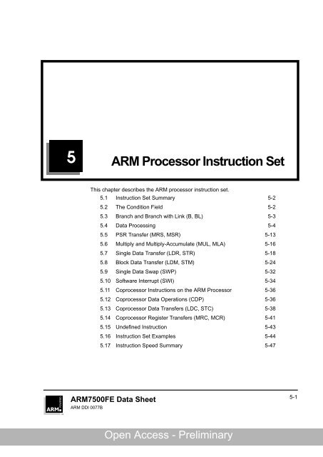 ARM Processor Instruction Set