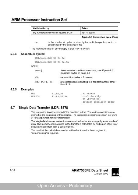 ARM Processor Instruction Set