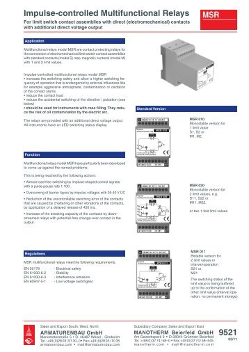 9521 (pdf 218.8 kB) - ARMATURENBAU GmbH und MANOTHERM ...