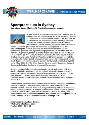 Sportpraktikum in Sydney - XChange