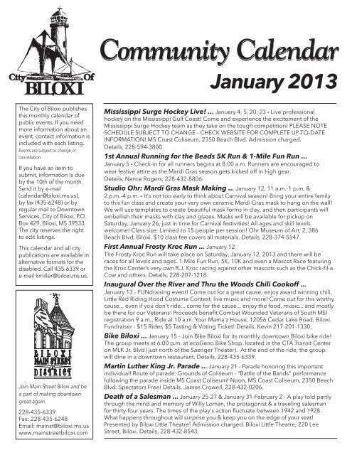 Community Calendar - City of Biloxi