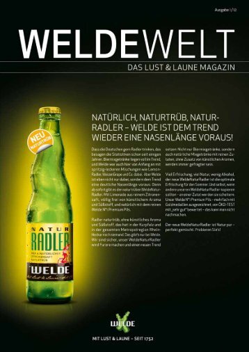 WeldeWelt Ausgabe 1/2012 - Weldebräu GmbH & Co KG