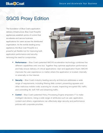 SGOS Proxy Edition - Firewall Systems