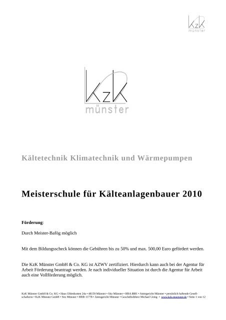 weitere Kursinformationen per PDF ... - Meisterschulen