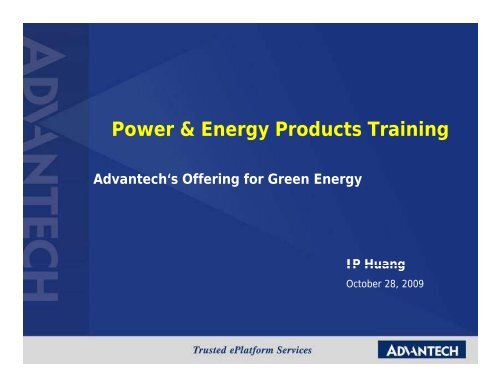 Power & Energy Products Training - Advantech