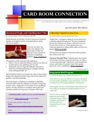 CARD ROOM CONNECtiON - Washington State Gambling ...