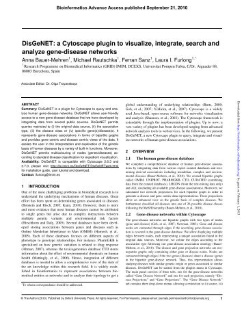 DisGeNET: a Cytoscape plugin to visualize ... - Bioinformatics