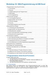 VBA-Programmierung mit MS Excel - Dr. Volker Thormählen