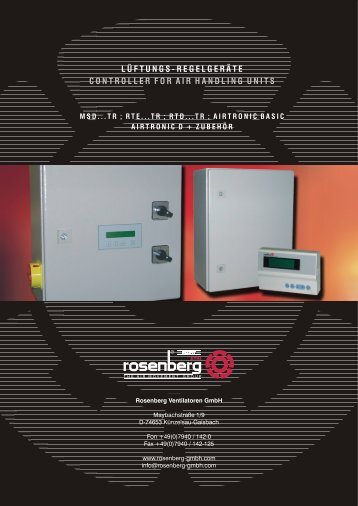 Regelungstechnik Klimageräte - Rosenberg Ventilatoren GmbH
