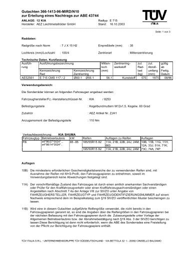 Gutachten 366-1413-96-MIRD/N10 zur Erteilung eines ... - MDCR.cz