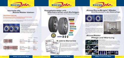 Technische Daten Alcoa Räder - Reifen John GmbH & Co KG