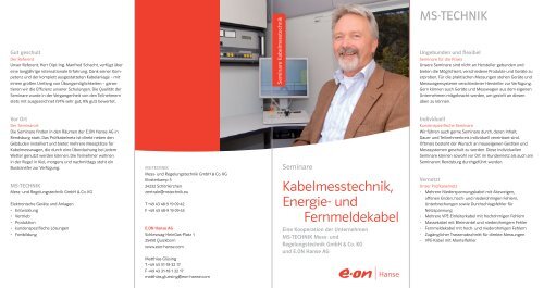 Kabelmesstechnik, Energie- und Fernmeldekabel - E.ON Hanse