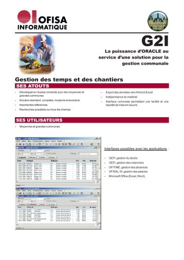 G2I Gestion des temps et des chantiers - Logiciels de gestion ...