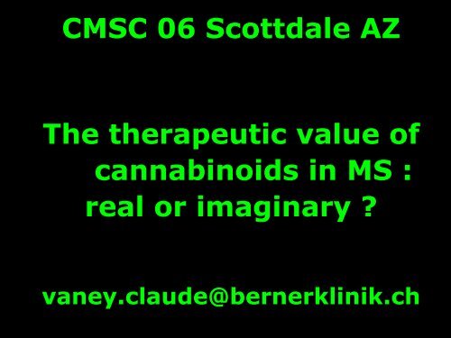 Marijuana, Cannabinoids and MS