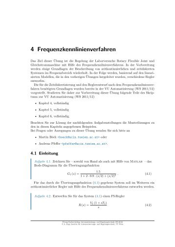 Fachvertiefung Automatisierungs- und Regelungstechnik ... - ACIN